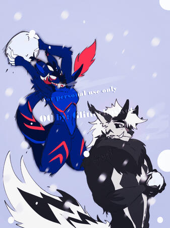 A duo friend playing snowball together